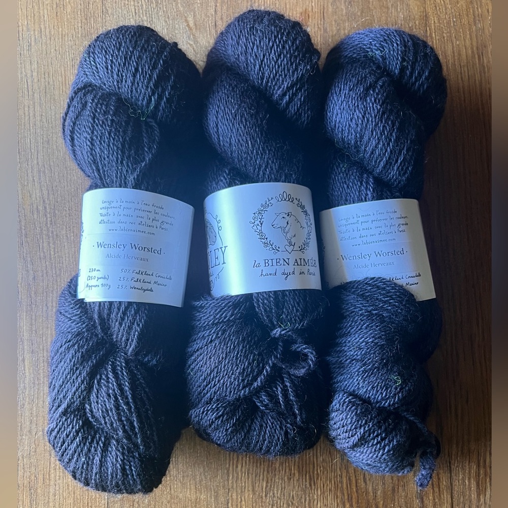 La Bien Aimeé (Aimee) Wensley Worsted yarn alcide herveaux 3 skein lot